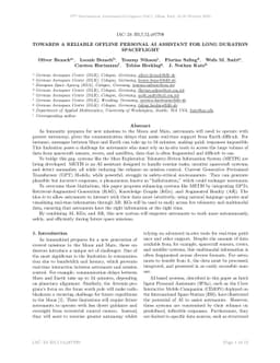 Towards a Reliable Offline Personal AI Assistant for Long Duration
  Spaceflight