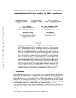 On conditional diffusion models for PDE simulations