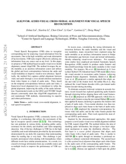 AlignVSR: Audio-Visual Cross-Modal Alignment for Visual Speech
  Recognition