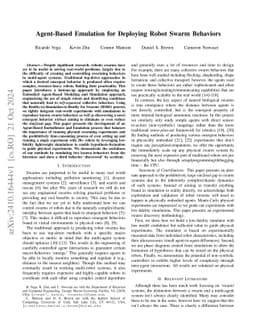 Agent-Based Emulation for Deploying Robot Swarm Behaviors