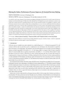 How Performance Pressure Influences AI-Assisted Decision Making