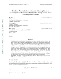 Gradient Normalization Provably Benefits Nonconvex SGD under
  Heavy-Tailed Noise