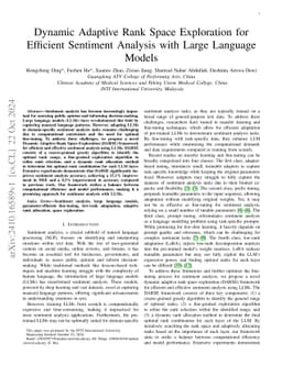 Dynamic Adaptive Rank Space Exploration for Efficient Sentiment Analysis
  with Large Language Models