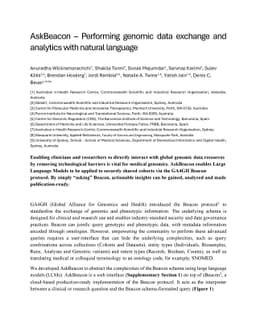 AskBeacon -- Performing genomic data exchange and analytics with natural
  language