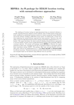 HDNRA: An R package for HDLSS location testing with normal-reference
  approaches