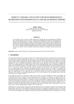 Robust Variable Selection for High-dimensional Regression with Missing
  Data and Measurement Errors
