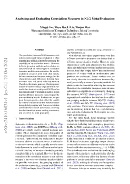 Analyzing and Evaluating Correlation Measures in NLG Meta-Evaluation