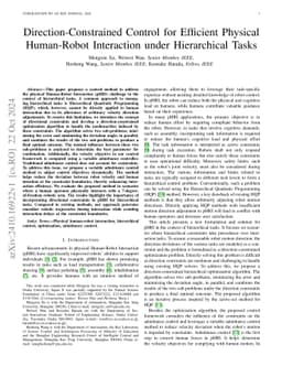 Direction-Constrained Control for Efficient Physical Human-Robot
  Interaction under Hierarchical Tasks