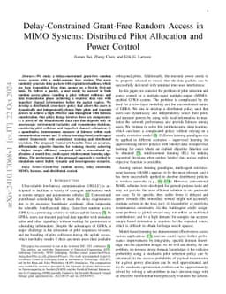 Delay-Constrained Grant-Free Random Access in MIMO Systems: Distributed
  Pilot Allocation and Power Control