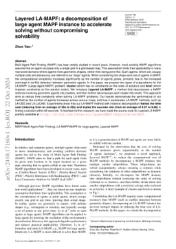 Layered LA-MAPF: a decomposition of large agent MAPF instance to
  accelerate solving without compromising solvability