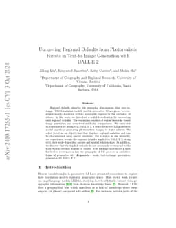 Uncovering Regional Defaults from Photorealistic Forests in
  Text-to-Image Generation with DALL-E 2