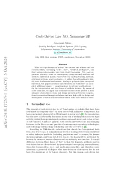 Code-Driven Law NO, Normware SI!