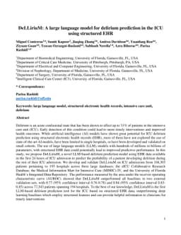 DeLLiriuM: A large language model for delirium prediction in the ICU
  using structured EHR