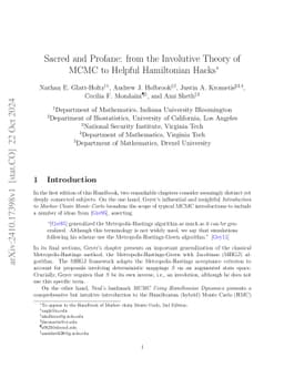 Sacred and Profane: from the Involutive Theory of MCMC to Helpful
  Hamiltonian Hacks