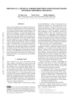 Discogs-VI: A Musical Version Identification Dataset Based on Public
  Editorial Metadata