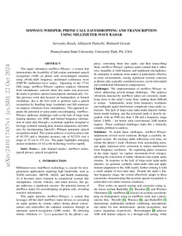 mmWave-Whisper: Phone Call Eavesdropping and Transcription Using
  Millimeter-Wave Radar