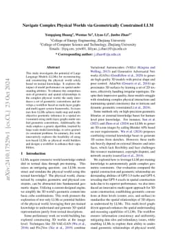 Navigate Complex Physical Worlds via Geometrically Constrained LLM