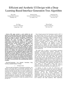 Efficient and Aesthetic UI Design with a Deep Learning-Based Interface
  Generation Tree Algorithm