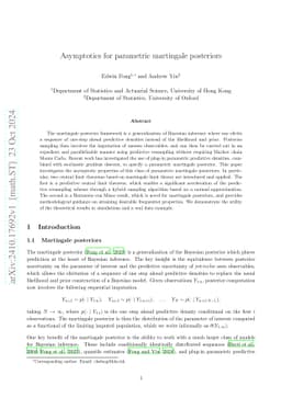 Asymptotics for parametric martingale posteriors