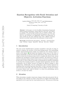 Emotion Recognition with Facial Attention and Objective Activation
  Functions