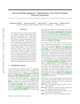 Beyond Backpropagation: Optimization with Multi-Tangent Forward
  Gradients