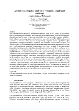 A utility-based spatial analysis of residential street-level conditions;
  A case study of Rotterdam