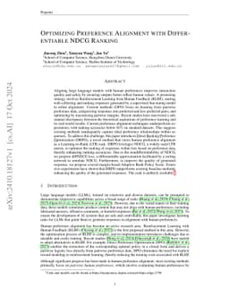 Optimizing Preference Alignment with Differentiable NDCG Ranking