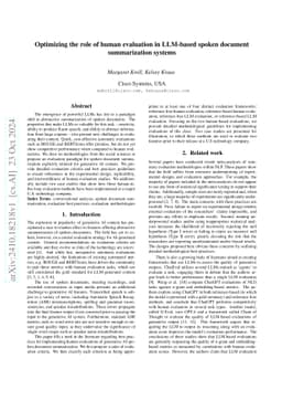 Optimizing the role of human evaluation in LLM-based spoken document
  summarization systems