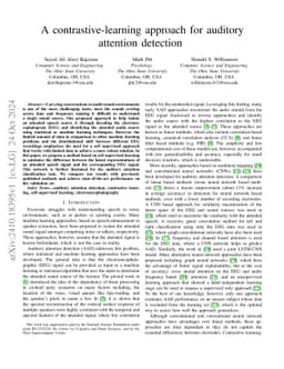 A contrastive-learning approach for auditory attention detection