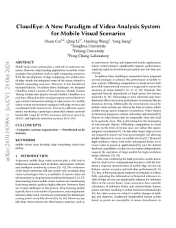 CloudEye: A New Paradigm of Video Analysis System for Mobile Visual
  Scenarios