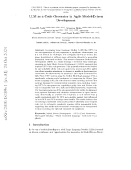 LLM as a code generator in Agile Model Driven Development