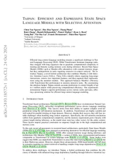 Taipan: Efficient and Expressive State Space Language Models with
  Selective Attention