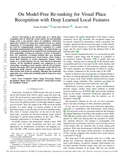 On Model-Free Re-ranking for Visual Place Recognition with Deep Learned
  Local Features