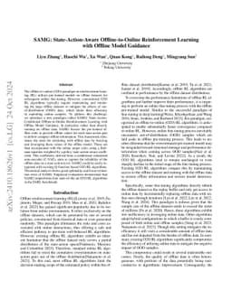 SAMG: Offline-to-Online Reinforcement Learning via State-Action-Conditional Offline Model Guidance