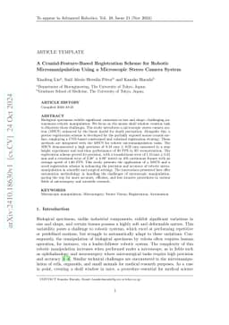 A Cranial-Feature-Based Registration Scheme for Robotic
  Micromanipulation Using a Microscopic Stereo Camera System