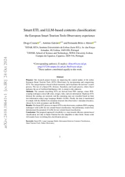 Smart ETL and LLM-based contents classification: the European Smart
  Tourism Tools Observatory experience