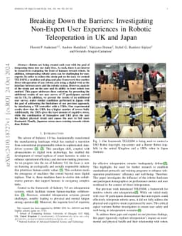 Breaking Down the Barriers: Investigating Non-Expert User Experiences in
  Robotic Teleoperation in UK and Japan