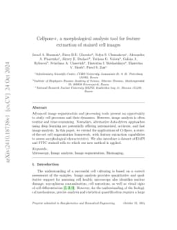 Cellpose+, a morphological analysis tool for feature extraction of
  stained cell images