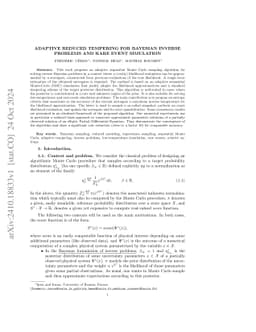 Adaptive reduced tempering For Bayesian inverse problems and rare event
  simulation