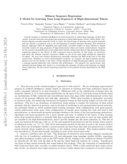 Bilinear Sequence Regression: A Model for Learning from Long Sequences
  of High-dimensional Tokens