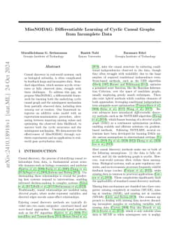 MissNODAG: Differentiable Cyclic Causal Graph Learning from Incomplete
  Data