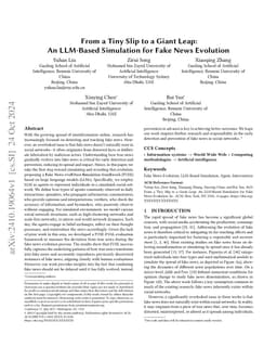 From a Tiny Slip to a Giant Leap: An LLM-Based Simulation for Fake News
  Evolution