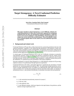 Target Strangeness: A Novel Conformal Prediction Difficulty Estimator