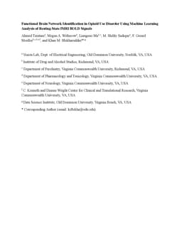Functional Brain Network Identification in Opioid Use Disorder Using Machine Learning Analysis of Resting-State fMRI BOLD Signals