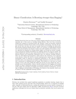 Binary Classification: Is Boosting stronger than Bagging?