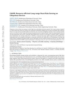 UbiHR: Resource-efficient Long-range Heart Rate Sensing on Ubiquitous
  Devices