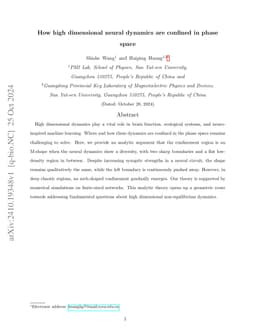 How high dimensional neural dynamics are confined in phase space