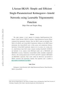 LArctan-SKAN: Simple and Efficient Single-Parameterized
  Kolmogorov-Arnold Networks using Learnable Trigonometric Function