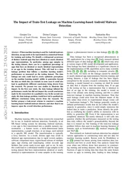 The Impact of Train-Test Leakage on Machine Learning-based Android
  Malware Detection