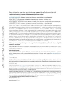 Gaze estimation learning architecture as support to affective, social
  and cognitive studies in natural human-robot interaction